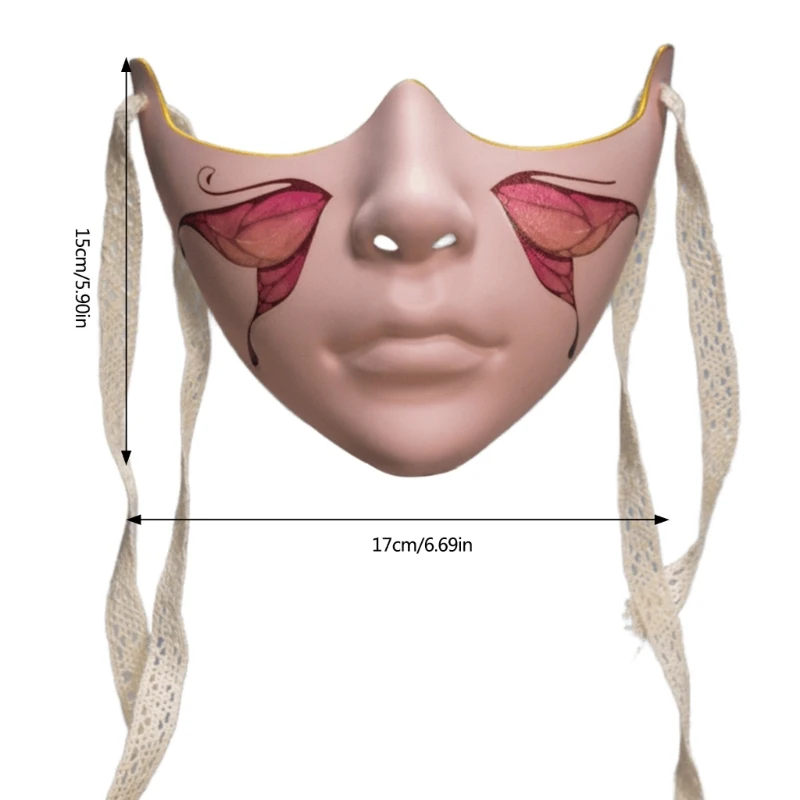 8 Styles Masquerade Beauty Mask Halloween Costume Accessories Women Aesthetics Mask Party Cosplay Prop Half Face Cover