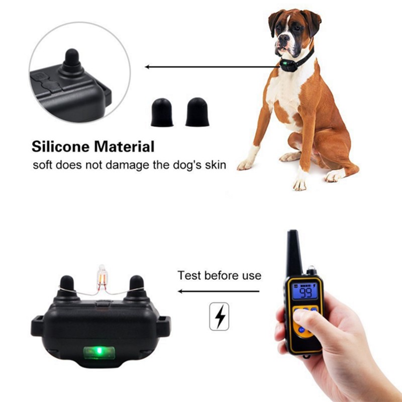 800m Electric Dog Training Collar Waterproof Pet Remote Control Rechargeable training dog collar with Shock Vibration