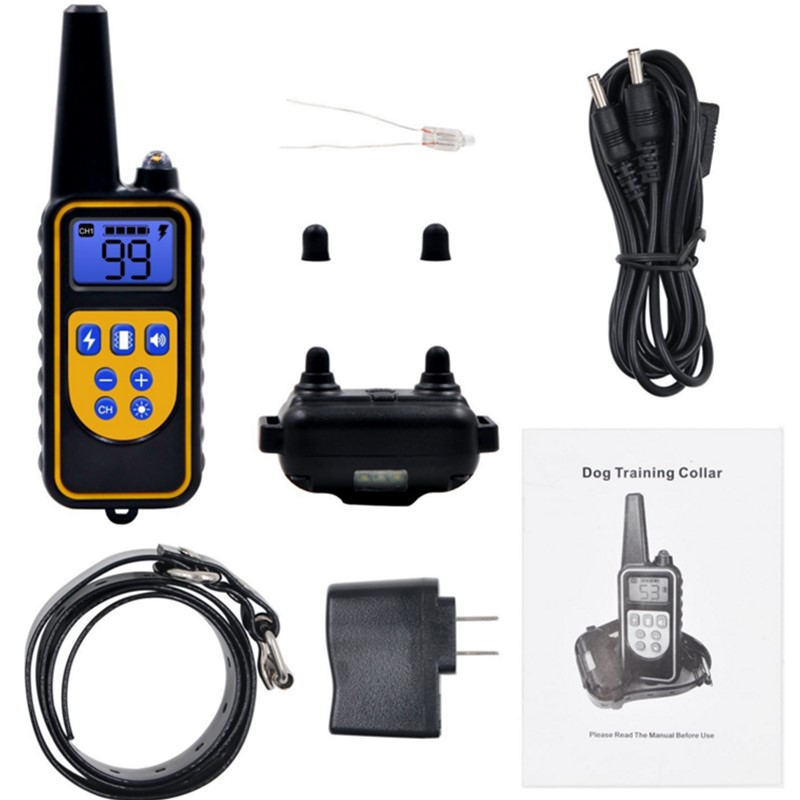 800m Electric Dog Training Collar Waterproof Pet Remote Control Rechargeable training dog collar with Shock Vibration