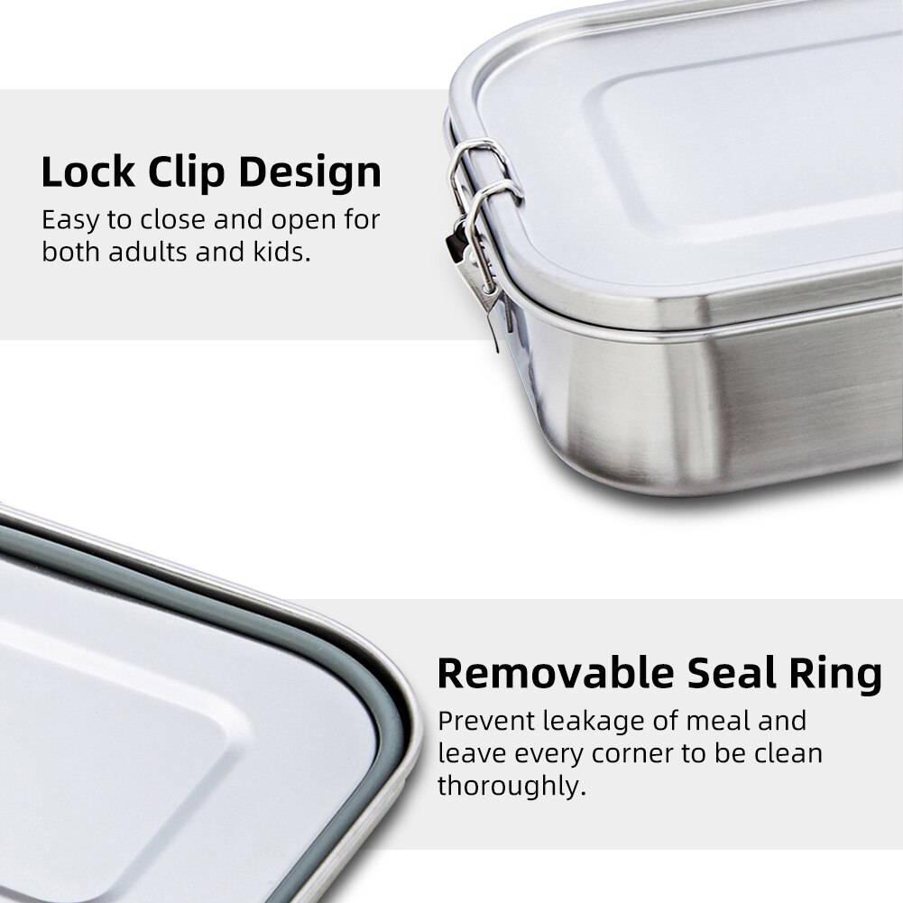800ml Leakproof Steel Bento Lunch Box