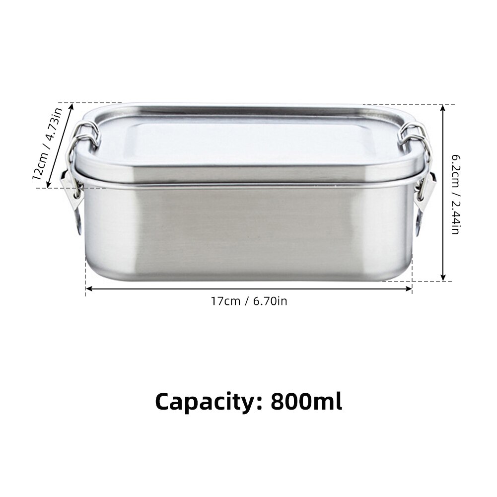 800ml Leakproof Steel Bento Lunch Box
