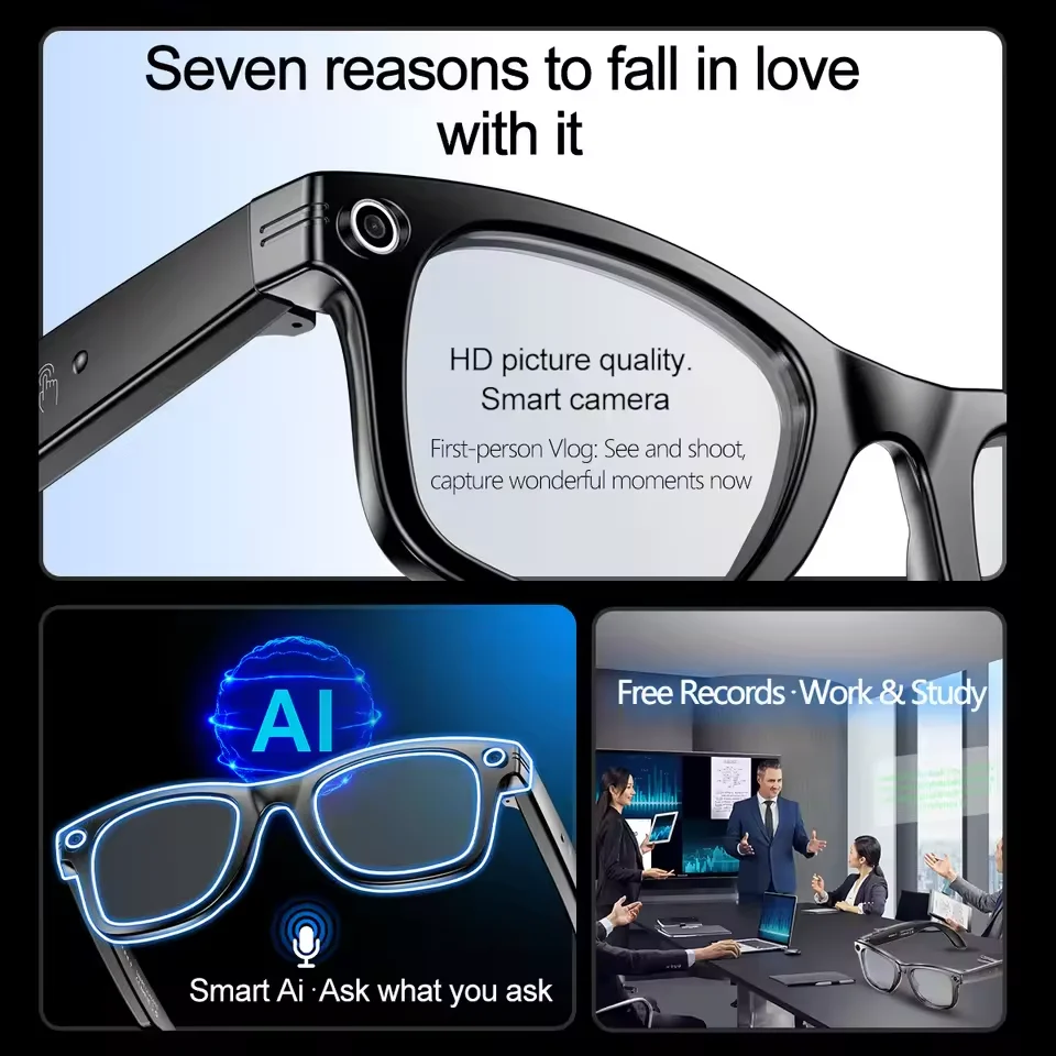800W Camera AI Glasses Men Color-Changing Smart Translation Glasses Photo Video Recording Waterproof Call Smart 800W Camera AI Glasses Men Color-Changing Smart Translation Glasses Photo Video Recording Waterproof Call Smart
