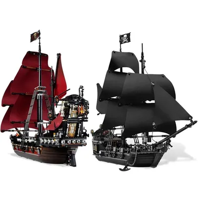 804/1097pcs Pirates The Black Pearl And Queen Anne's Revenge Ship Building Block Model Assemble Bricks Toys Kids Gifts