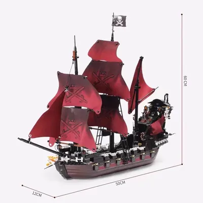 804/1097pcs Pirates The Black Pearl And Queen Anne's Revenge Ship Building Block Model Assemble Bricks Toys Kids Gifts