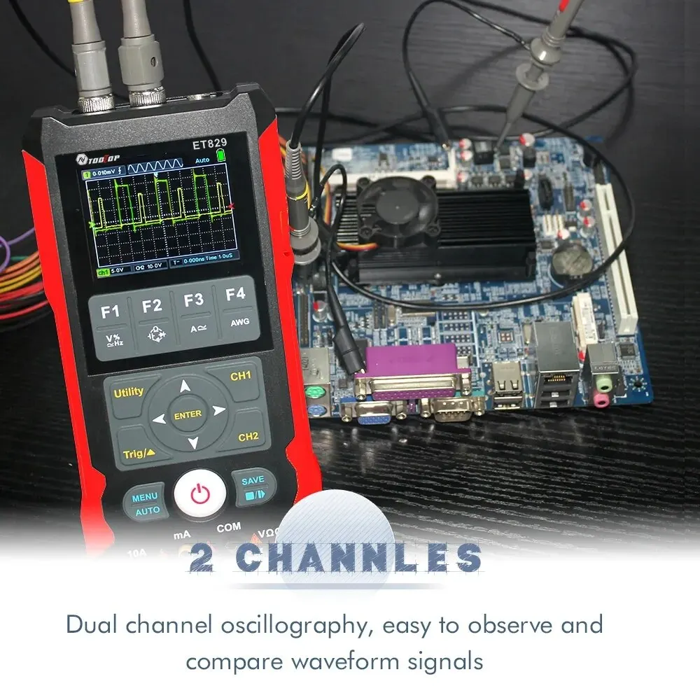 80MHz Oscilloscope 2 Channel True RMS Multimeter Adjustable Signal Generator 3 in 1 for Car Electrical Repair 80MHz Oscilloscope 2 Channel True RMS Multimeter Adjustable Signal Generator 3 in 1 for Car Electrical Repair