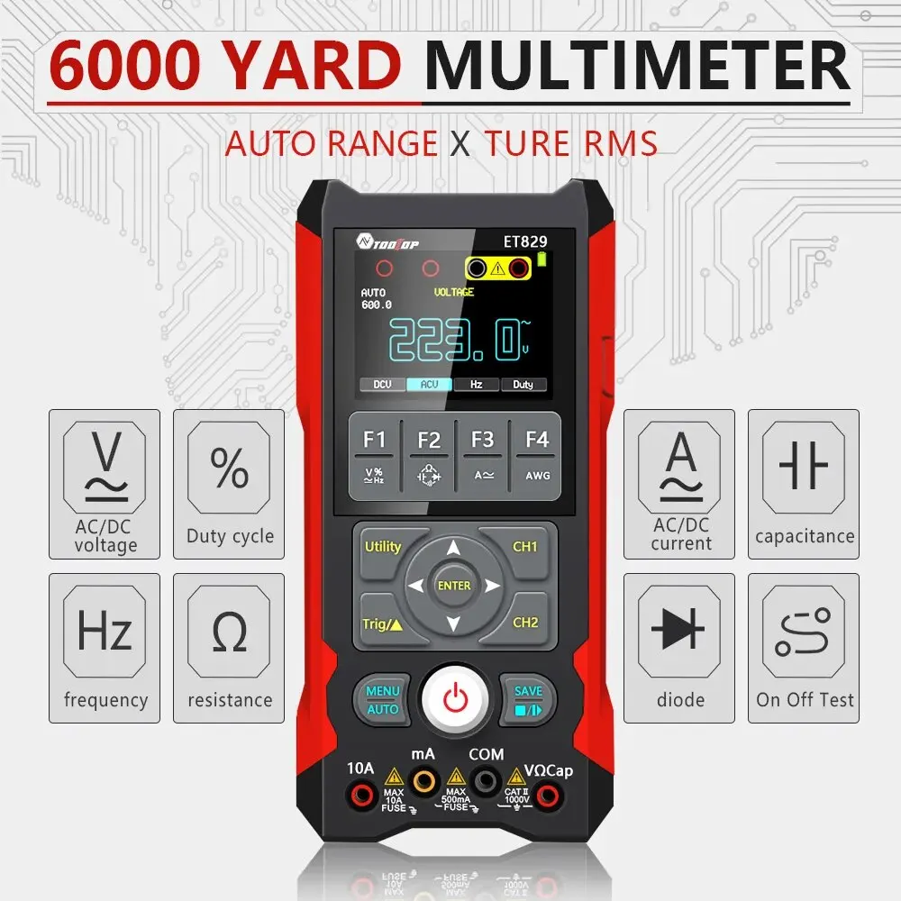 80MHz Oscilloscope 2 Channel True RMS Multimeter Adjustable Signal Generator 3 in 1 for Car Electrical Repair 80MHz Oscilloscope 2 Channel True RMS Multimeter Adjustable Signal Generator 3 in 1 for Car Electrical Repair