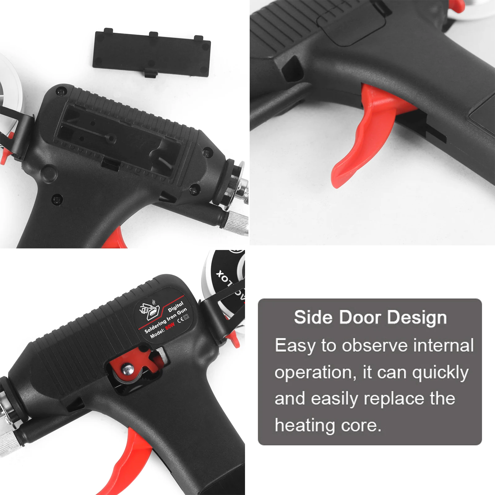 80W Digital Display Soldering Iron Gun 180-520°C Adjustable Temperature Automatic Send Tin Gun Repair DIY Tool 80W Digital Display Soldering Iron Gun 180-520°C Adjustable Temperature Automatic Send Tin Gun Repair DIY Tool