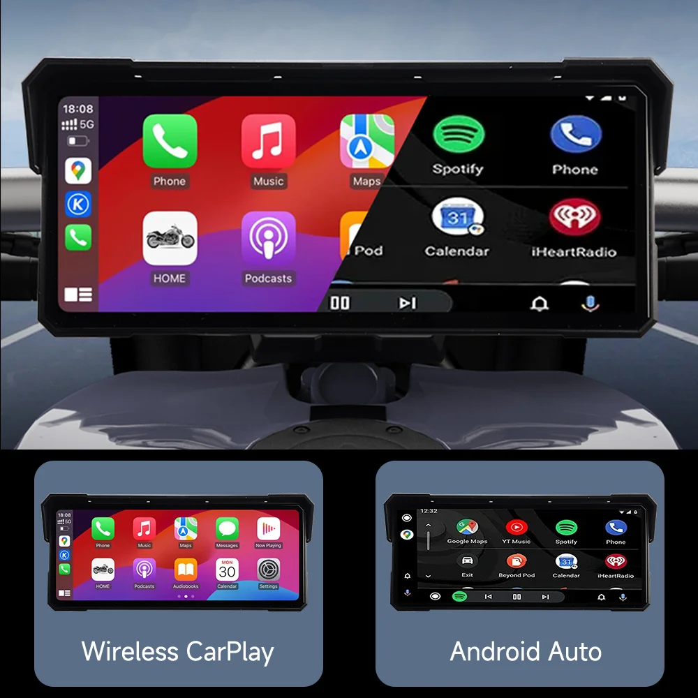 8.1” Motorcycle Multimedia Player 2K HD GPS Navigation Video Recorder Wireless CarPlay Android Auto IPX7 Waterproof 8.1” Motorcycle Multimedia Player 2K HD GPS Navigation Video Recorder Wireless CarPlay Android Auto IPX7 Waterproof