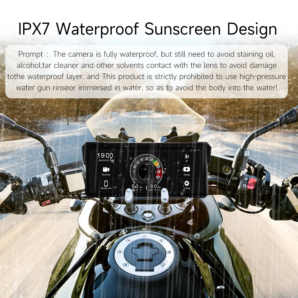 8.1” Motorcycle Multimedia Player 2K HD GPS Navigation Video Recorder Wireless CarPlay Android Auto IPX7 Waterproof 8.1” Motorcycle Multimedia Player 2K HD GPS Navigation Video Recorder Wireless CarPlay Android Auto IPX7 Waterproof