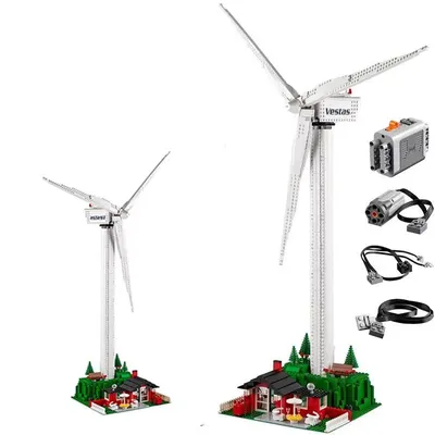 844PCS Creative Series Vestas Wind Turbine Building Blocks Electric Windmill Generator Model Bricks Toys For Boy Kids