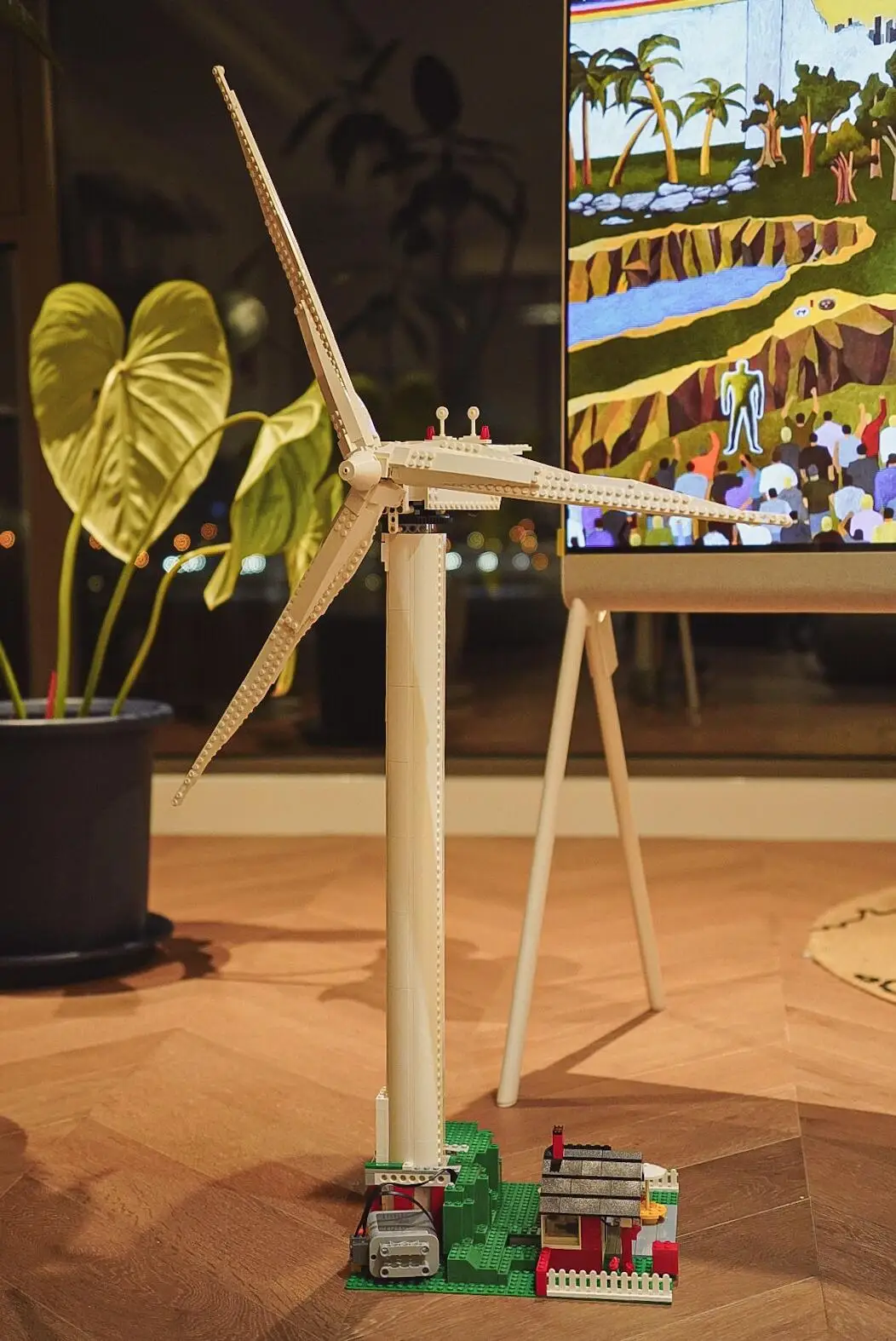 844PCS Creative Series Vestas Wind Turbine Building Blocks Electric Windmill Generator Model Bricks Toys For Boy Kids