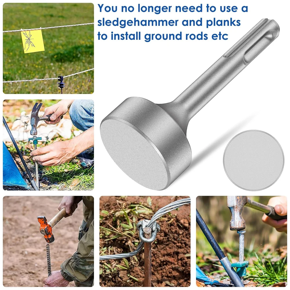 85mm Ground Rod Driver Heavy Duty – Forged Steel Drill Bit Hammer Attachment For Grounding Rods Fence Installation Wear 85mm Ground Rod Driver Heavy Duty – Forged Steel Drill Bit Hammer Attachment For Grounding Rods Fence Installation Wear