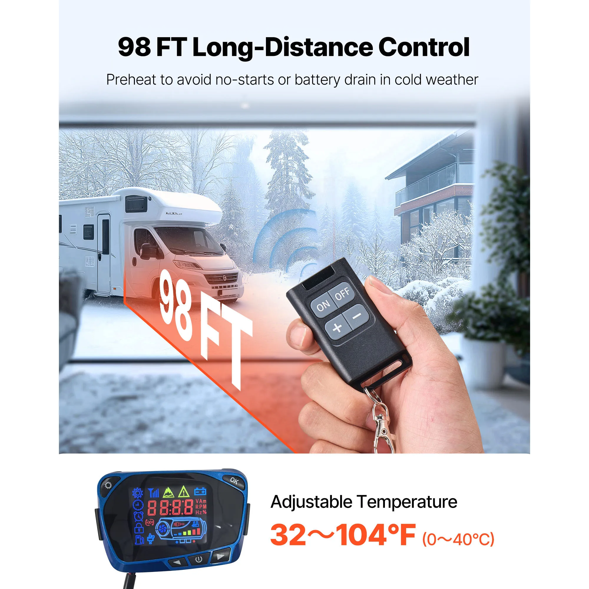 8KW Diesel Air Heater DC12-24V Diesel Parking Heater with Remote Control, Pre-Heating Function, for RV, Truck, Camper 8KW Diesel Air Heater DC12-24V Diesel Parking Heater with Remote Control, Pre-Heating Function, for RV, Truck, Camper