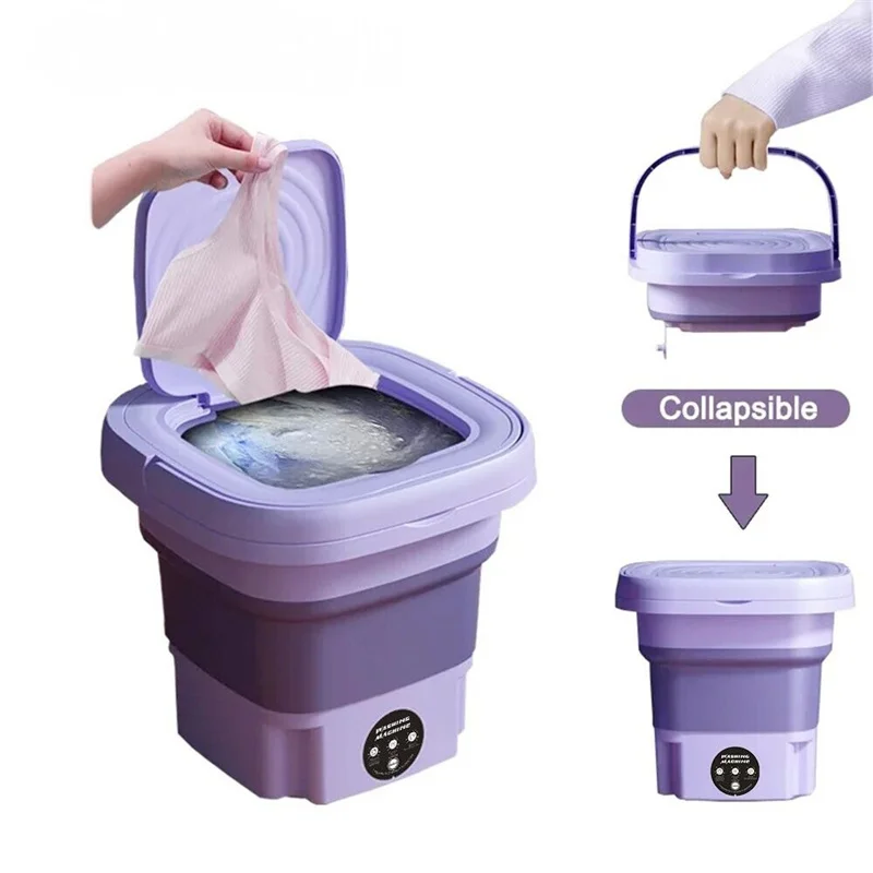 8L Portable Small Foldable Washing Machine with Spin Dryer For Socks Underwear Panties Washer Household Mini Washing 8L Portable Small Foldable Washing Machine with Spin Dryer For Socks Underwear Panties Washer Household Mini Washing