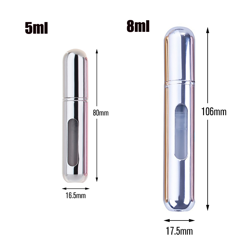 8ml Bottom Filling Pump Perfume Bottle Portable Travel Refillable Spray Bottle Mini Empty Cosmetic Containers