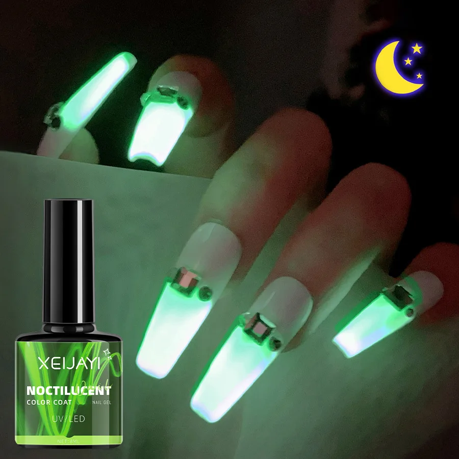 8ml Luminous Top Coat Fluorescent Glow In Dark Gel Nail Polish Semi Permanent Soak Off UV LED Gel Varnish Nail Art 8ml Luminous Top Coat Fluorescent Glow In Dark Gel Nail Polish Semi Permanent Soak Off UV LED Gel Varnish Nail Art