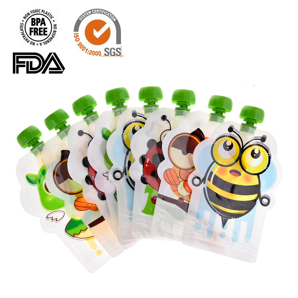 8pcs Baby Food Pouches Reusable Bags 8pcs Baby Food Pouches Reusable Bags