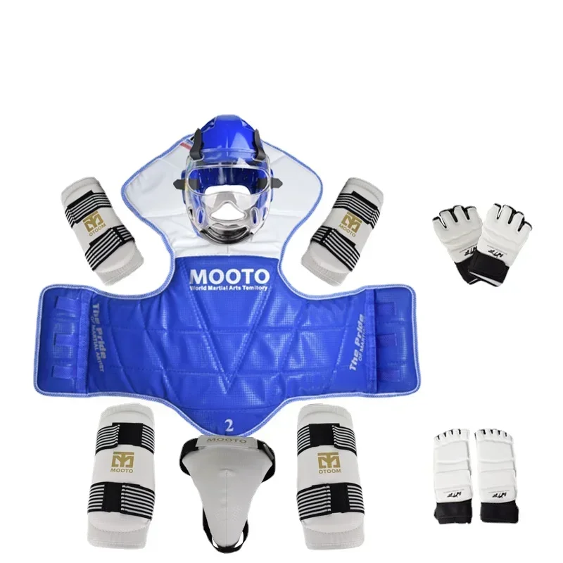 8pcs Full Set Taekwondo Protective Gear Actual Combat Equipe Thick Competition Martial Arts Combat Protector Set Gear