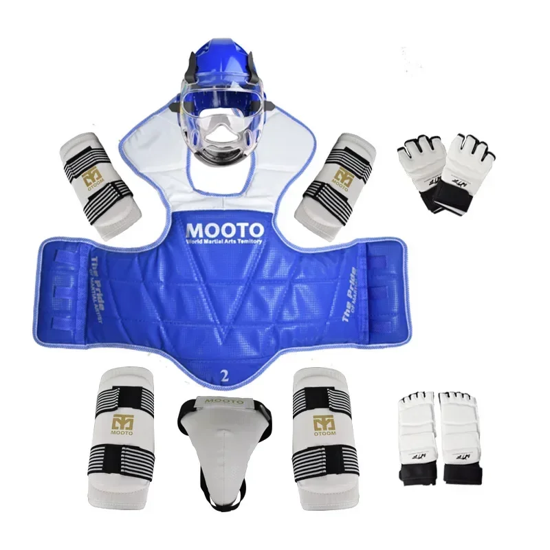 8pcs Full Set Taekwondo Protective Gear Actual Combat Equipe Thick Competition Martial Arts Combat Protector Set Gear
