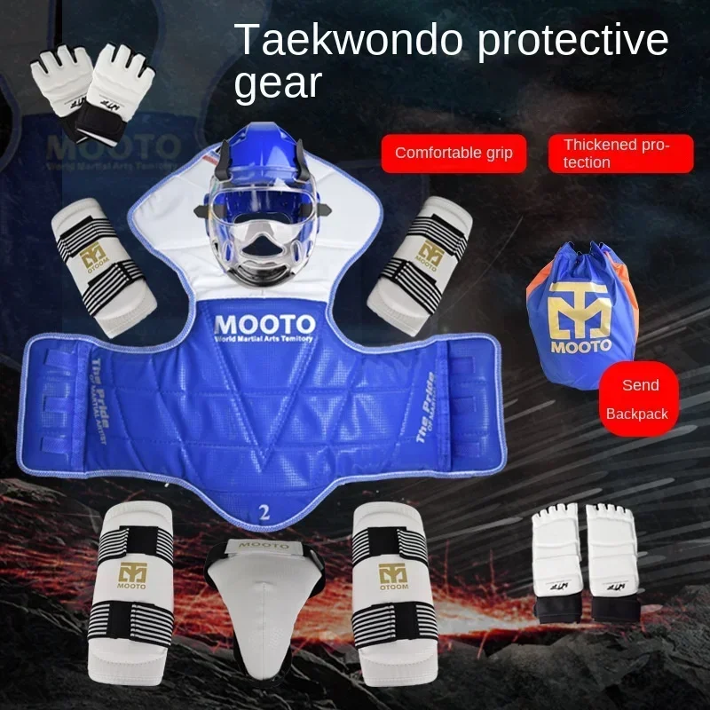 8pcs Full Set Taekwondo Protective Gear Actual Combat Equipe Thick Competition Martial Arts Combat Protector Set Gear