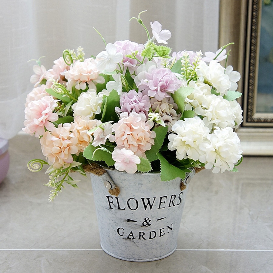 9 Heads Silk Hydrangea Flowers for Decoration 9 Heads Silk Hydrangea Flowers for Decoration