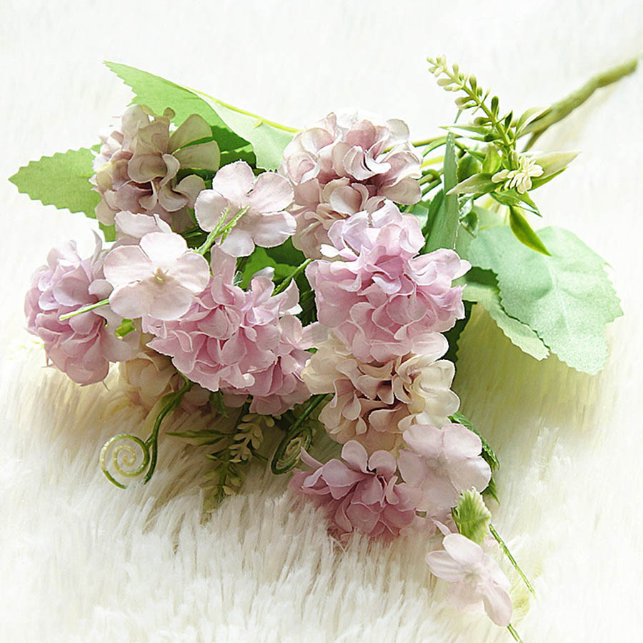 9 Heads Silk Hydrangea Flowers for Decoration 9 Heads Silk Hydrangea Flowers for Decoration