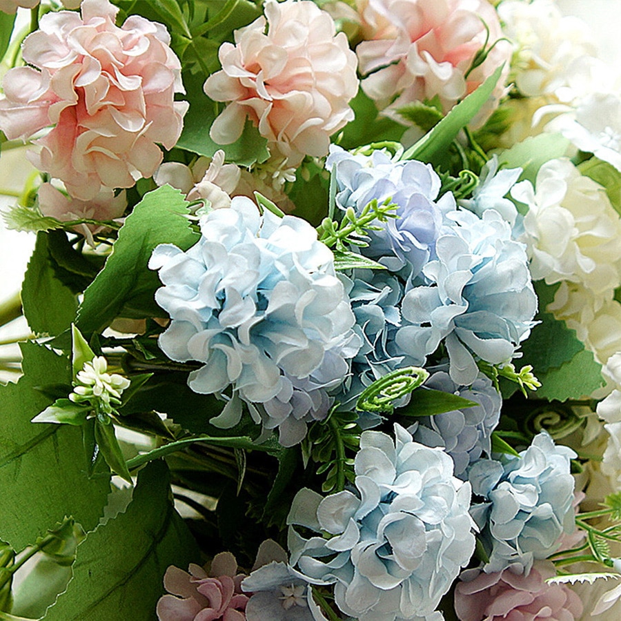 9 Heads Silk Hydrangea Flowers for Decoration 9 Heads Silk Hydrangea Flowers for Decoration