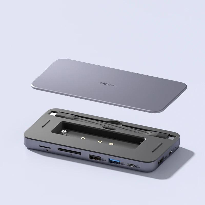 9 in 1 USB C HUB with M.2 NVMe/SATA SSD Enclosure 4K HDMI-Compatible 100W PD USB 3.1 Docking Station for Windows Mac OS 9 in 1 USB C HUB with M.2 NVMe/SATA SSD Enclosure 4K HDMI-Compatible 100W PD USB 3.1 Docking Station for Windows Mac OS