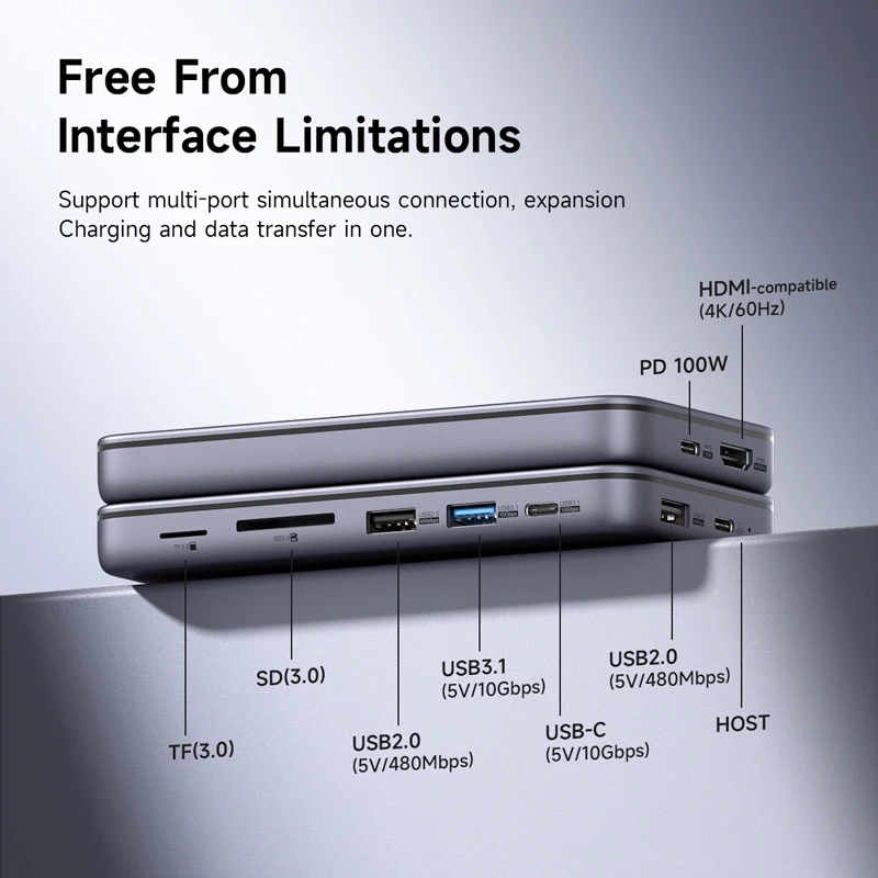 9 in 1 USB C HUB with M.2 NVMe/SATA SSD Enclosure 4K HDMI-Compatible 100W PD USB 3.1 Docking Station for Windows Mac OS 9 in 1 USB C HUB with M.2 NVMe/SATA SSD Enclosure 4K HDMI-Compatible 100W PD USB 3.1 Docking Station for Windows Mac OS