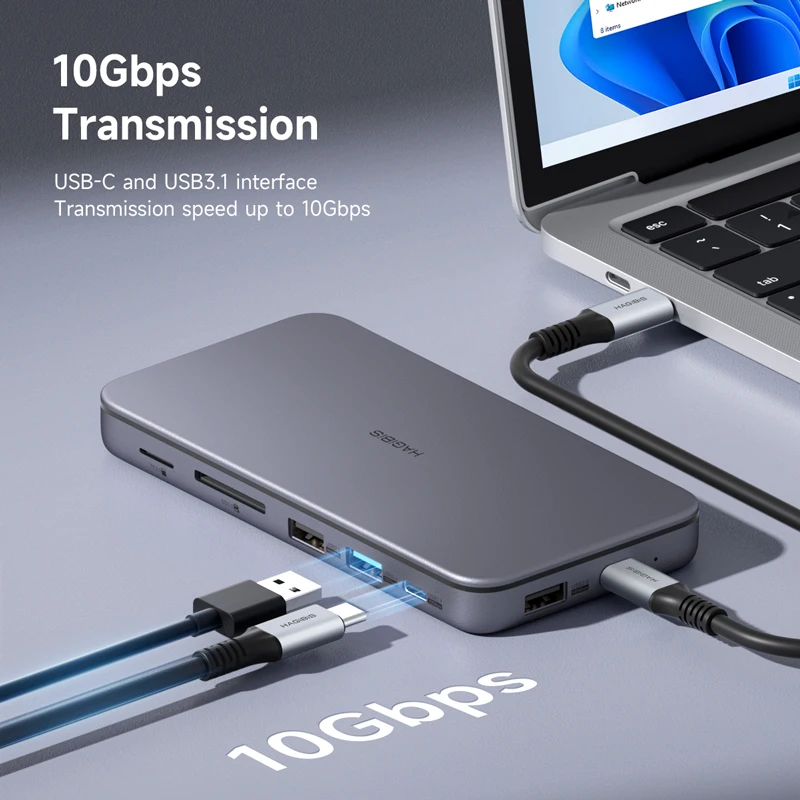 9 in 1 USB C HUB with M.2 NVMe/SATA SSD Enclosure 4K HDMI-Compatible 100W PD USB 3.1 Docking Station for Windows Mac OS 9 in 1 USB C HUB with M.2 NVMe/SATA SSD Enclosure 4K HDMI-Compatible 100W PD USB 3.1 Docking Station for Windows Mac OS