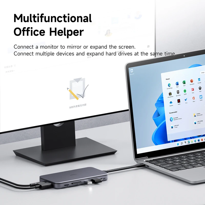 9 in 1 USB C HUB with M.2 NVMe/SATA SSD Enclosure 4K HDMI-Compatible 100W PD USB 3.1 Docking Station for Windows Mac OS 9 in 1 USB C HUB with M.2 NVMe/SATA SSD Enclosure 4K HDMI-Compatible 100W PD USB 3.1 Docking Station for Windows Mac OS
