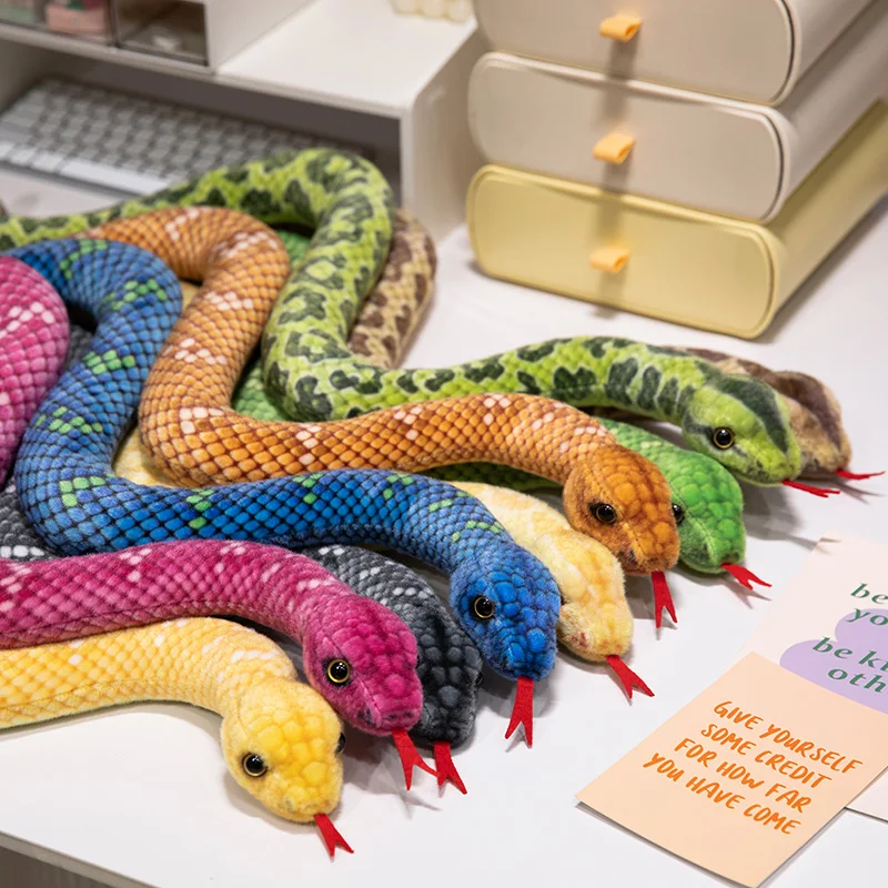 9 Kinds Simulation Snake Plush Toy Lifelike Anaconda Fake Snake Python Model Prank Doll Creative Room Decoration
