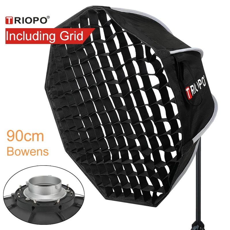 90cm Photo Portabe Bowens Mount Softbox w/ Honeycomb Grid K90 Octagon Umbrella Outdoor Soft Box for Godox Jinbei Strobe 90cm Photo Portabe Bowens Mount Softbox w/ Honeycomb Grid K90 Octagon Umbrella Outdoor Soft Box for Godox Jinbei Strobe
