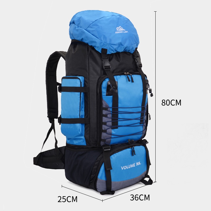 90L Travel Hiking Bag Multi Pocket Rucksack