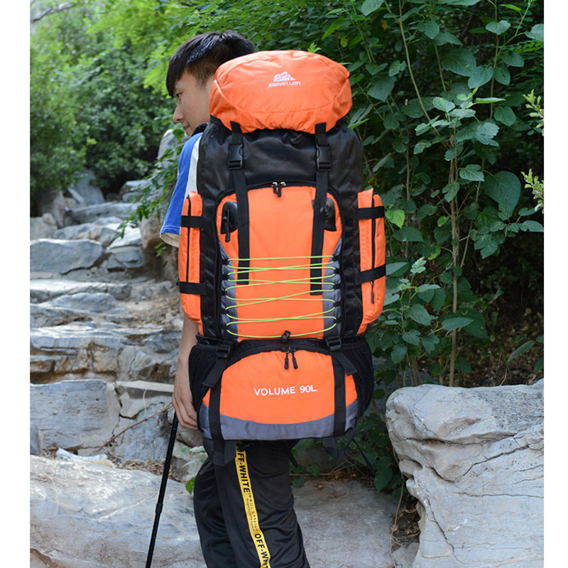 90L Travel Hiking Bag Multi Pocket Rucksack