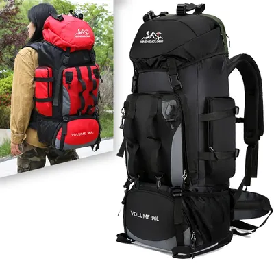 90L Waterproof Hiking Camping Backpack Trekking Bag Rucksack Large Capacity Travel Outdoor Sports Bags Camping