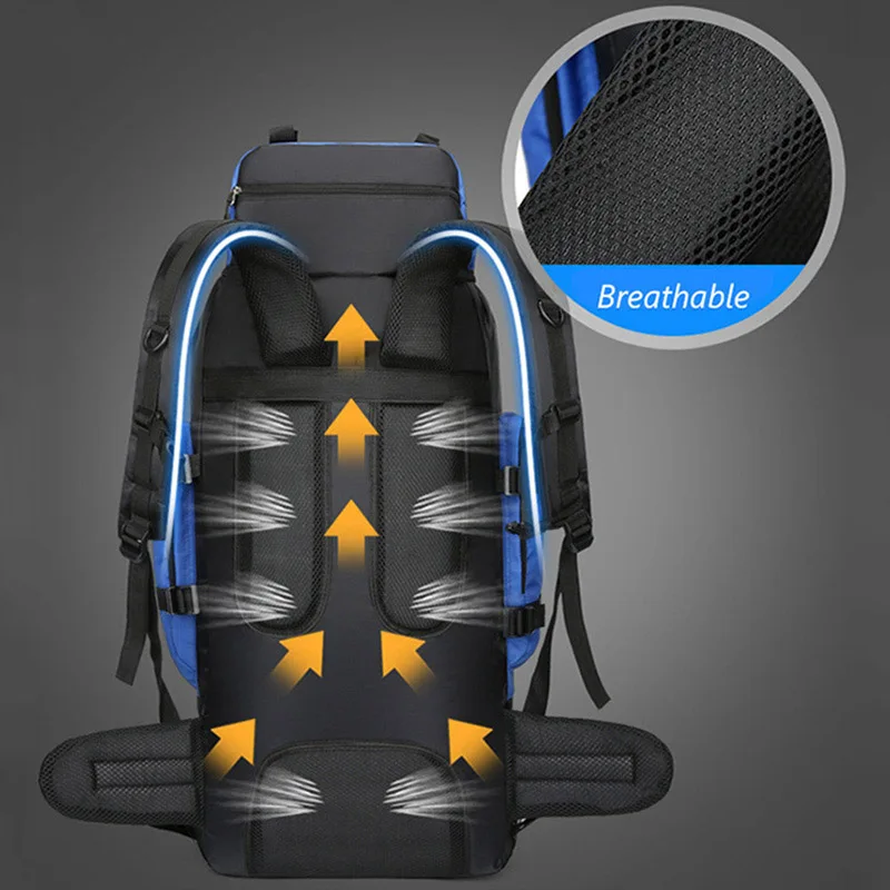 90L Waterproof Hiking Camping Backpack Trekking Bag Rucksack Large Capacity Travel Outdoor Sports Bags Camping