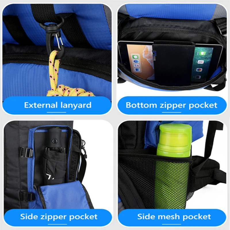 90L Waterproof Hiking Camping Backpack Trekking Bag Rucksack Large Capacity Travel Outdoor Sports Bags Camping