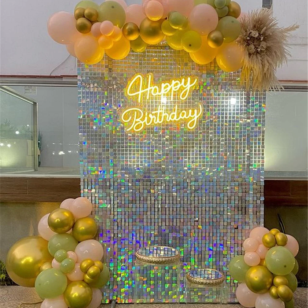 90x180cm Shimmer Wall Backdrop 18Pcs Iridescent Silver Sequin Shimer Wall Panels for Birthday Party Wedding Marriage 90x180cm Shimmer Wall Backdrop 18Pcs Iridescent Silver Sequin Shimer Wall Panels for Birthday Party Wedding Marriage