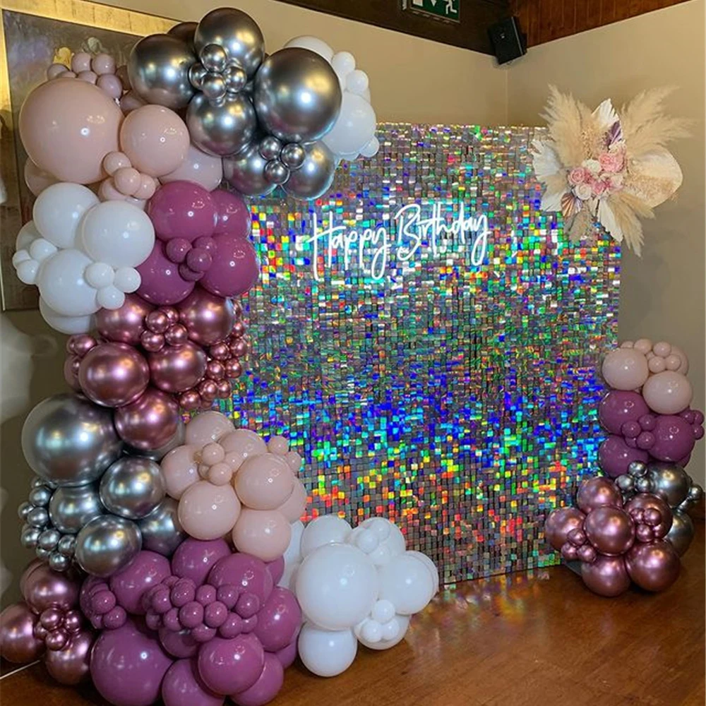 90x180cm Shimmer Wall Backdrop 18Pcs Iridescent Silver Sequin Shimer Wall Panels for Birthday Party Wedding Marriage 90x180cm Shimmer Wall Backdrop 18Pcs Iridescent Silver Sequin Shimer Wall Panels for Birthday Party Wedding Marriage