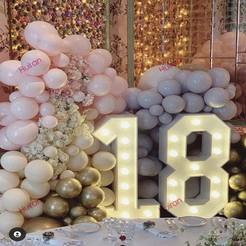 91.5cm Giant Led Light Birthday Number Figure 1st Birthday Anniversary Wedding Baby Shower Decor 30 40 50 Birthday