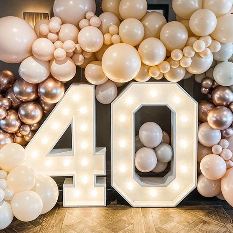 91.5cm Giant Led Light Birthday Number Figure 1st Birthday Anniversary Wedding Baby Shower Decor 30 40 50 Birthday
