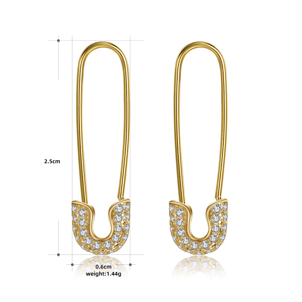 925 Silver Safety Pin Earrings (1 Pair) 925 Silver Safety Pin Earrings (1 Pair)