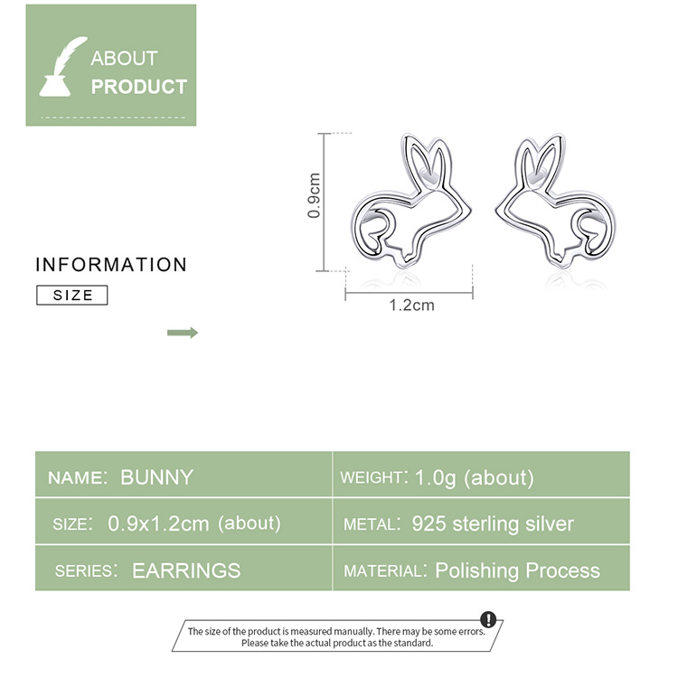 925 Sterling Silver Bunny Earrings 925 Sterling Silver Bunny Earrings
