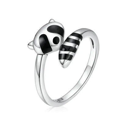 925 Sterling Silver Fashionable Adjustable Raccoon Ring 925 Sterling Silver Fashionable Adjustable Raccoon Ring