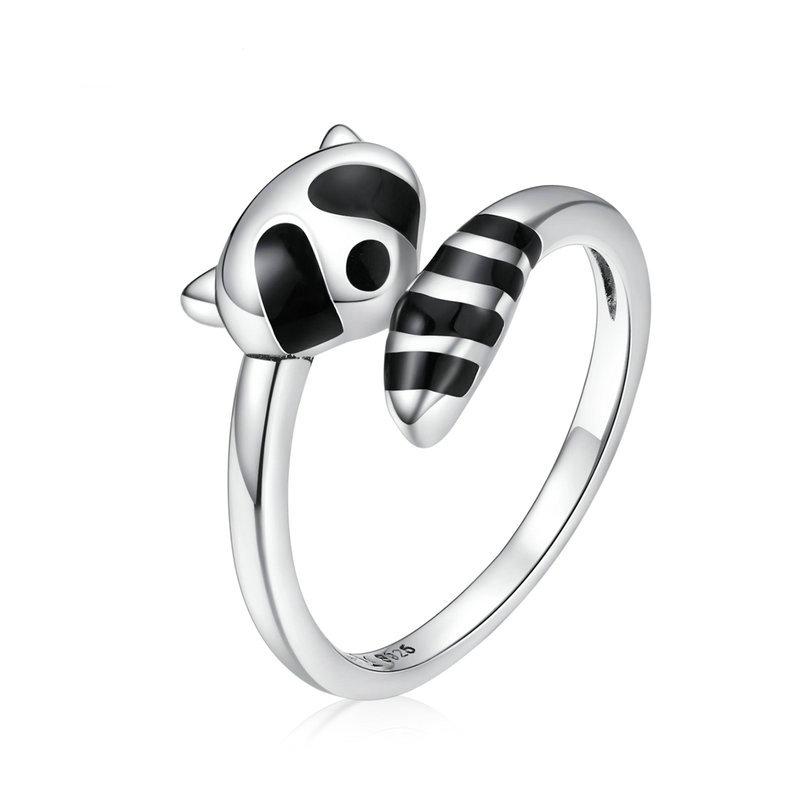925 Sterling Silver Fashionable Adjustable Raccoon Ring 925 Sterling Silver Fashionable Adjustable Raccoon Ring