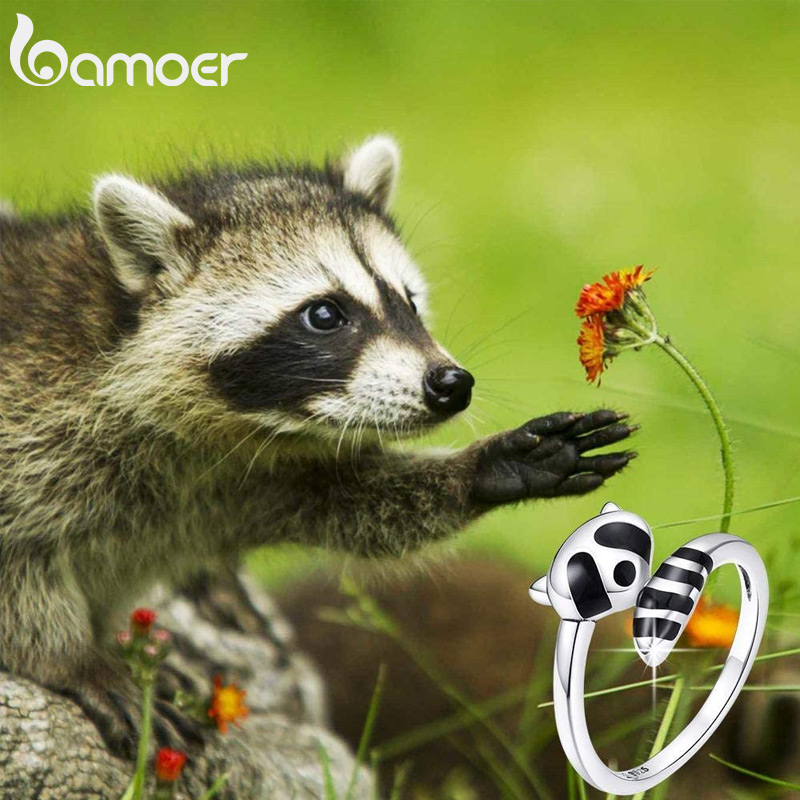 925 Sterling Silver Fashionable Adjustable Raccoon Ring 925 Sterling Silver Fashionable Adjustable Raccoon Ring