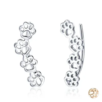 925 Sterling Silver Paw Print Earrings 925 Sterling Silver Paw Print Earrings