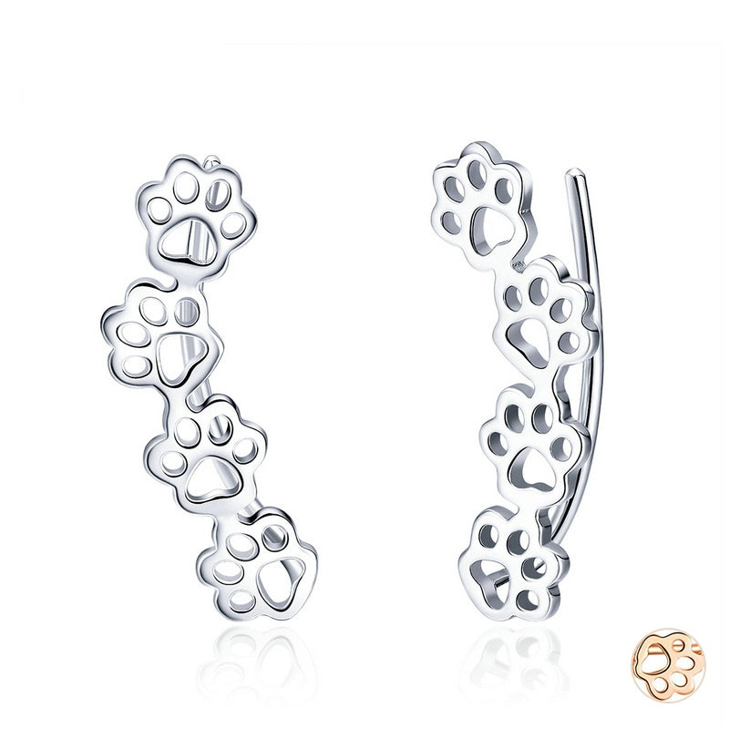 925 Sterling Silver Paw Print Earrings 925 Sterling Silver Paw Print Earrings