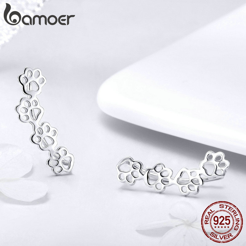 925 Sterling Silver Paw Print Earrings 925 Sterling Silver Paw Print Earrings